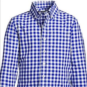 FREE ADD ON or 3/$10 Lands’ End Relaxed Traditional Blue Gingham Shirt